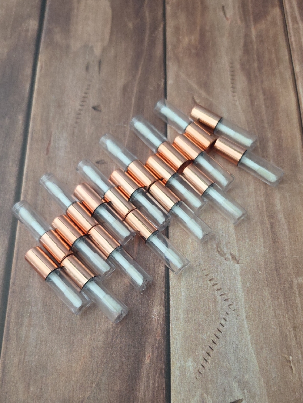 Rose Gold Lip Gloss Tubes - Clear Caps